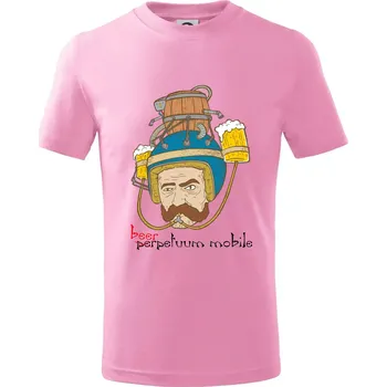 Beerpetuum mobile - Tričko dětské bavlněné - 98 cm / 2 roky ( Růžová )