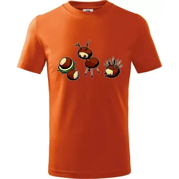 Chlapecké oblečení Kaštanová zvířátka - v řadě - Tričko dětské bavlněné - 98 cm / 2 roky ( Oranžová )