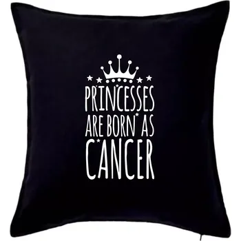 Polštář Princesses are born as Cancer - Rak - Polštář 50x50 - 50x50 - Pouze potah ( Černá )