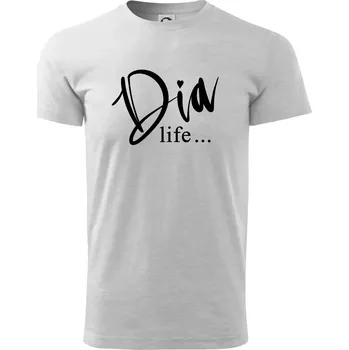 D I A Life - Triko extra velké (5-8XL) - 7XL ( Světlešedý Melír )
