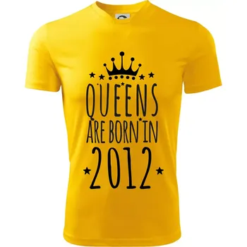 Chlapecké tričko Queens are born in 2012 - Dětské triko sportovní (dresovina) - 134 cm/8 let ( Žlutá )