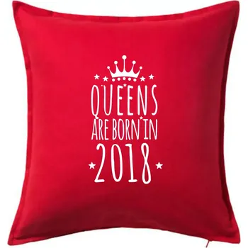 Polštář Queens are born in 2018 - Polštář 50x50 - 50x50 - Pouze potah ( Červená )