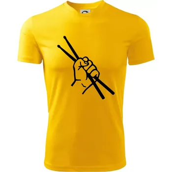 Chlapecké tričko Paličky ruka - Dětské triko sportovní (dresovina) - 134 cm/8 let ( Žlutá )