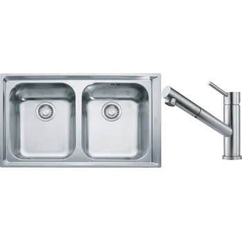 Granitový dřez Set Franke NEX 620 Nerez + baterie Franke FC 9461 ORBIT Nerez