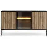 Komoda Sento s LED osvětlením 154 cm dub wotan/černá II