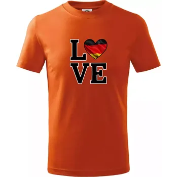 Love Německá vlajka - Tričko dětské bavlněné - 98 cm / 2 roky ( Oranžová )