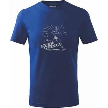 Běhání - keep going - Tričko dětské bavlněné - 98 cm / 2 roky ( Královská modrá )