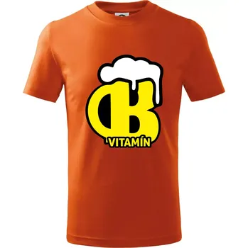 Pivo vitamín B - Tričko dětské bavlněné - 104-110cm / 3-4 roky ( Oranžová )