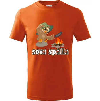 Chlapecké tričko Sova spálila - Tričko dětské bavlněné - 146 cm/10 let ( Oranžová )