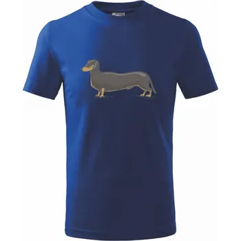 Chlapecké tričko Vintage Jezevčík - Tričko dětské bavlněné - 98 cm / 2 roky ( Královská modrá )