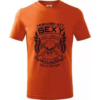 Chlapecké tričko Nesnáším být sexy - opravář - Tričko dětské bavlněné - 146 cm/10 let ( Oranžová )