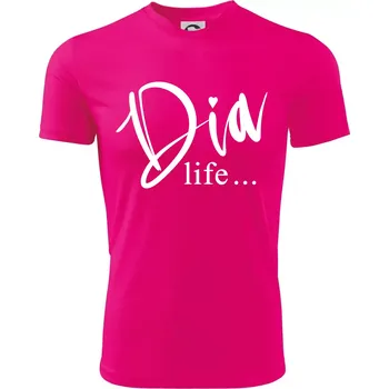 D I A Life - Dětské triko sportovní (dresovina) - 146 cm/10 let ( Neon Pink )