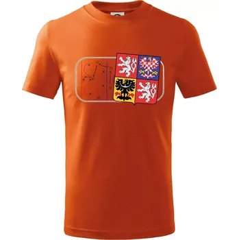 Chlapecké tričko ČR znak na ledě - Tričko dětské bavlněné - 98 cm / 2 roky ( Oranžová )