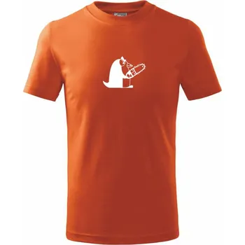 Borec s pilou - Tričko dětské bavlněné - 146 cm/10 let ( Oranžová )