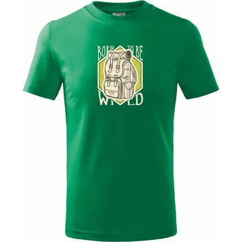 Born to be Wild batoh - Tričko dětské bavlněné - 98 cm / 2 roky ( Středně zelená )