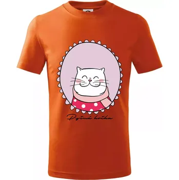 Chlapecké tričko Pyšná kočka fialová - Tričko dětské bavlněné - 98 cm / 2 roky ( Oranžová )