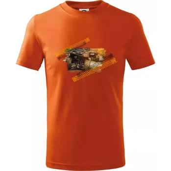 ATV čtyřkolka v bahně - Tričko dětské bavlněné - 104-110cm / 3-4 roky ( Oranžová )