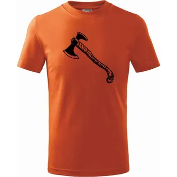 Chlapecké oblečení Viking sekera - Tričko dětské bavlněné - 158 cm/12 let ( Oranžová )