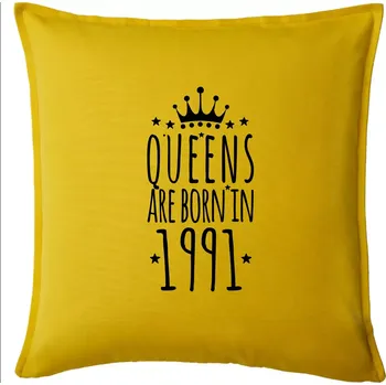 Polštář Queens are born in 1991 - Polštář 50x50 - 50x50 - Pouze potah ( Žlutá )