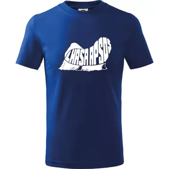 Lhasa Apso nápis v těle - Tričko dětské bavlněné - 98 cm / 2 roky ( Královská modrá )