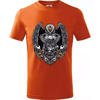 Chlapecké tričko Moto orel - Tričko dětské bavlněné - 146 cm/10 let ( Oranžová )