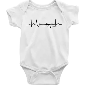 Kojenecké oblečení Ekg kluzák a letadlo - Body kojenecké s krátkým rukávem - Krátký r. 12-18 měs ( Bílá )