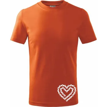 Chlapecké oblečení Cyklo srdce řetěz - Tričko dětské bavlněné - 122 cm/6 let ( Oranžová )