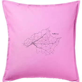 Polštář Mallorca - silniční mapa - Polštář 50x50 - 50x50 - Pouze potah ( Růžová )