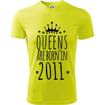 Chlapecké oblečení Queens are born in 2011 - Dětské triko sportovní (dresovina) - 122 cm/6 let ( Neonově žlutá )