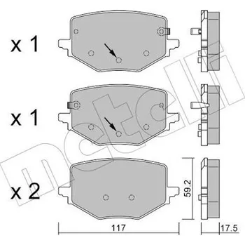 Brzdová destička Sada brzdových destiček, kotoučová brzda METELLI 22-1409-0