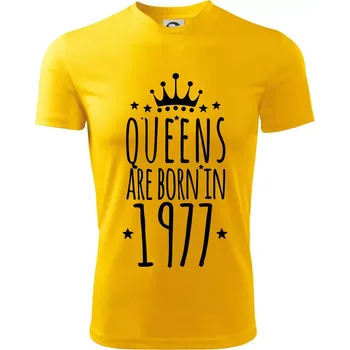 Chlapecké tričko Queens are born in 1977 - Dětské triko sportovní (dresovina) - 158 cm/12 let ( Žlutá )