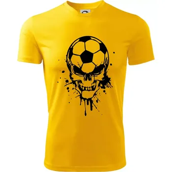 Chlapecké tričko Fotbal lebka splash - Dětské triko sportovní (dresovina) - 158 cm/12 let ( Žlutá )