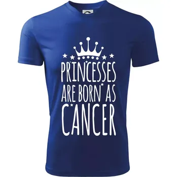 Princesses are born as Cancer - Rak - Dětské triko sportovní (dresovina) - 146 cm/10 let ( Královská modrá )