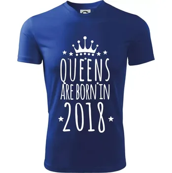 Queens are born in 2018 - Dětské triko sportovní (dresovina) - 146 cm/10 let ( Královská modrá )