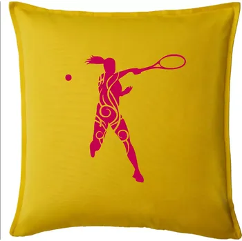 Polštář Tenistka klikihaky - Polštář 50x50 - 50x50 - Pouze potah ( Žlutá )