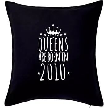 Polštář Queens are born in 2010 - Polštář 50x50 - 50x50 - Pouze potah ( Černá )