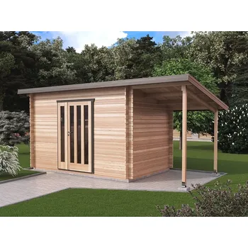 Zahradní domek Kevin EKO 350x200 28 mm + přístřešek