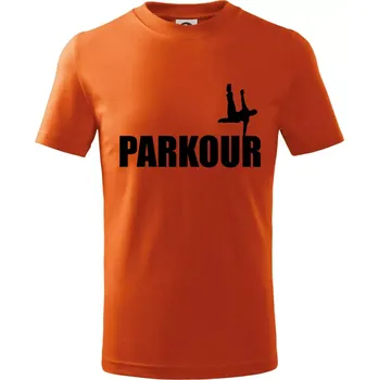 Parkour - na jedné ruce - Tričko dětské bavlněné - 98 cm / 2 roky ( Oranžová )