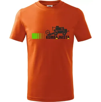 Kombajnista zelená a žlutá - Tričko dětské bavlněné - 98 cm / 2 roky ( Oranžová )