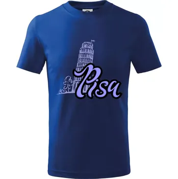 Pisa Lettering - Tričko dětské bavlněné - 98 cm / 2 roky ( Královská modrá )
