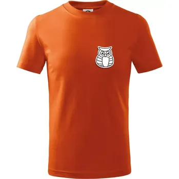 Chlapecké tričko Sova kreslená na prsu - Tričko dětské bavlněné - 158 cm/12 let ( Oranžová )
