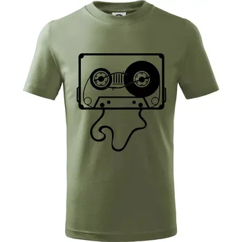 Gramo kazeta - Tričko dětské bavlněné - 158 cm/12 let ( Khaki )