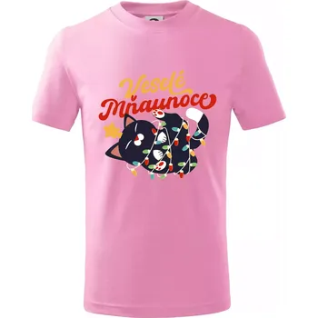 Veselé Mňaunoce - Tričko dětské bavlněné - 98 cm / 2 roky ( Růžová )