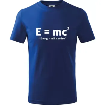 Chlapecké tričko e = mc2 - coffee milk - Tričko dětské bavlněné - 98 cm / 2 roky ( Královská modrá )