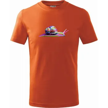 Šnek barevný - Tričko dětské bavlněné - 134 cm/8 let ( Oranžová )