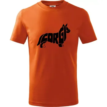 Chlapecké tričko Corgi - nápis v těle - Tričko dětské bavlněné - 98 cm / 2 roky ( Oranžová )