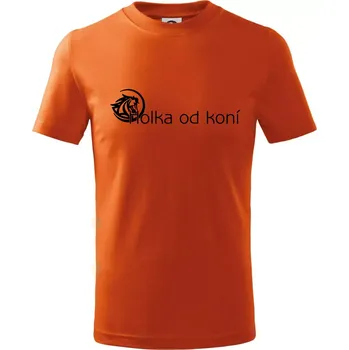 Chlapecké tričko Holka od koní - Tričko dětské bavlněné - 146 cm/10 let ( Oranžová )