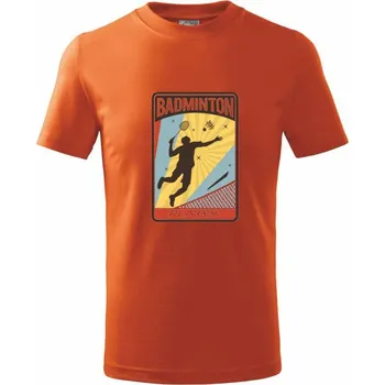 Chlapecké oblečení Badminton - hráč - Tričko dětské bavlněné - 158 cm/12 let ( Oranžová )