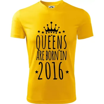 Queens are born in 2016 - Dětské triko sportovní (dresovina) - 134 cm/8 let ( Žlutá )