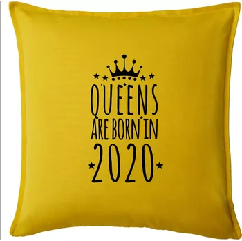 Polštář Queens are born in 2020 - Polštář 50x50 - 50x50 - Pouze potah ( Žlutá )